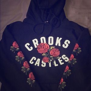 MENS SMALL C&C HOODIE WITH LOGO + DESIGNS